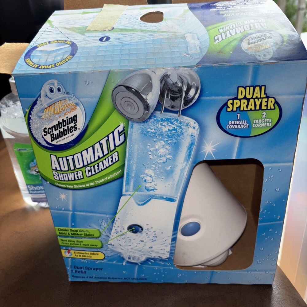 Scrubbing Bubbles Automatic Dual Shower Cleaner Sprayer with 2 Bottles Solution